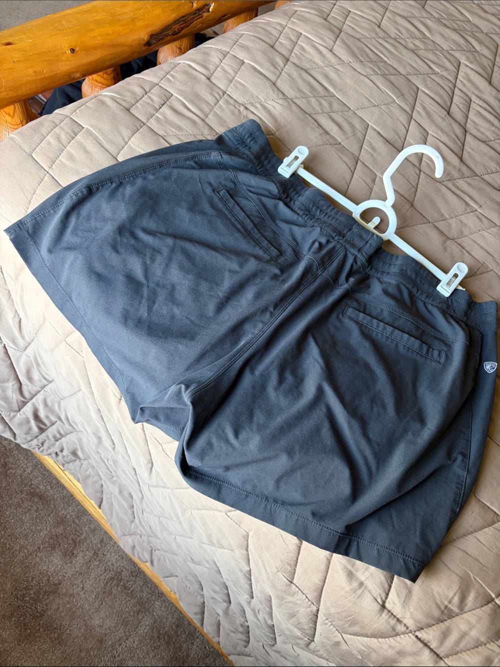 Black Athletic Shorts with Elastic Waistband - Picture 2 of 6